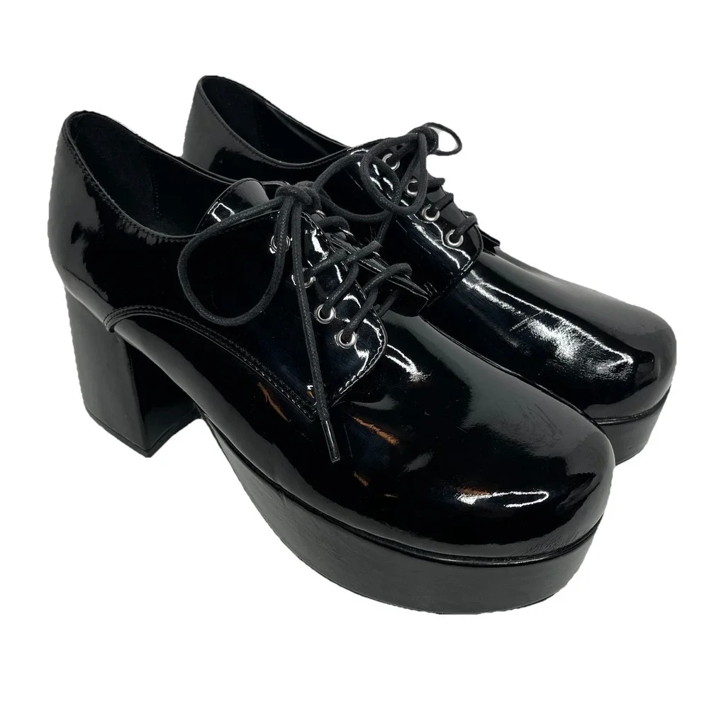 Ellie 1031 Disco Platform Men's Shoes Black Patent 3